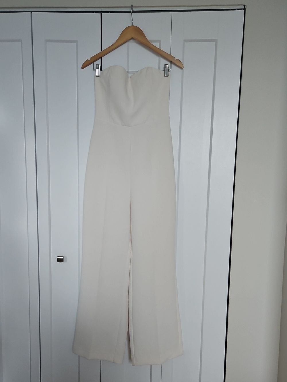 Wilfred Strapless Cream Wide-Leg Jumpsuit